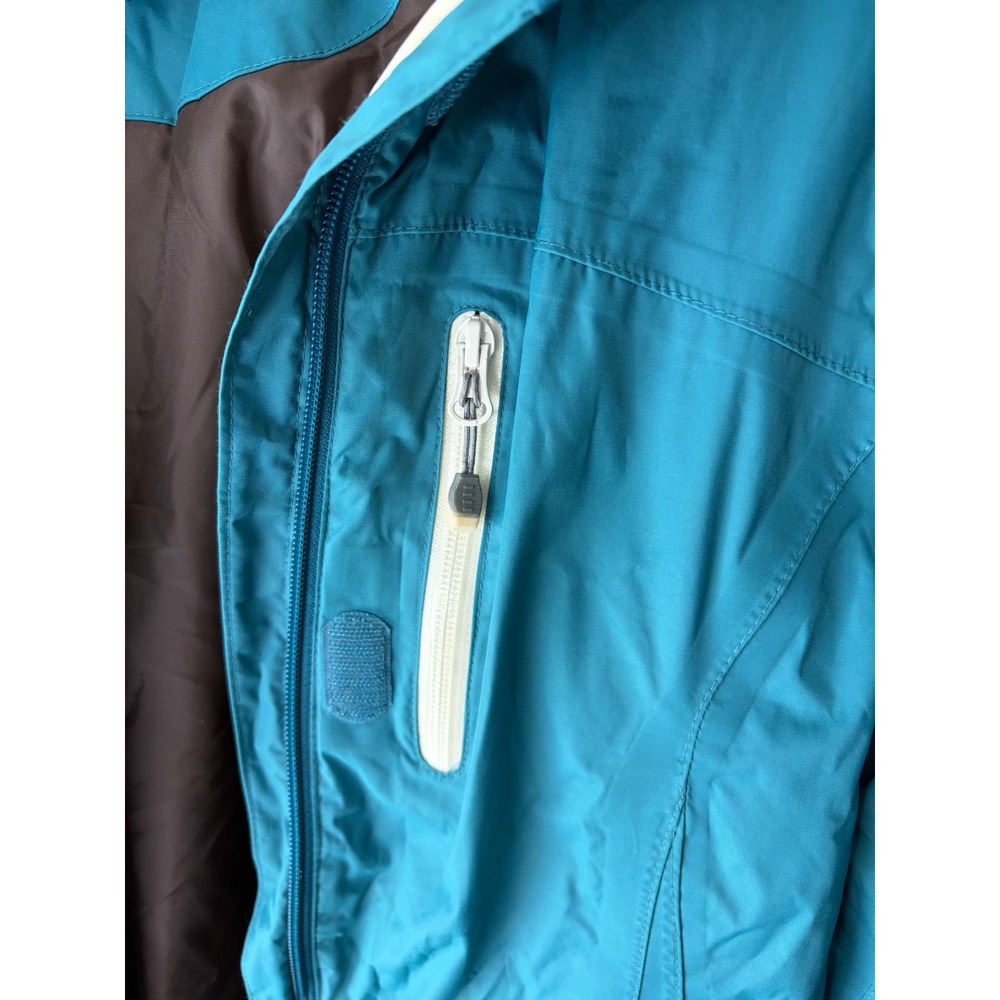 Lands End Womens Squall Waterproof Winter Jacket Teal Blue Ski Coat M 10-12 - Picture 3 of 4